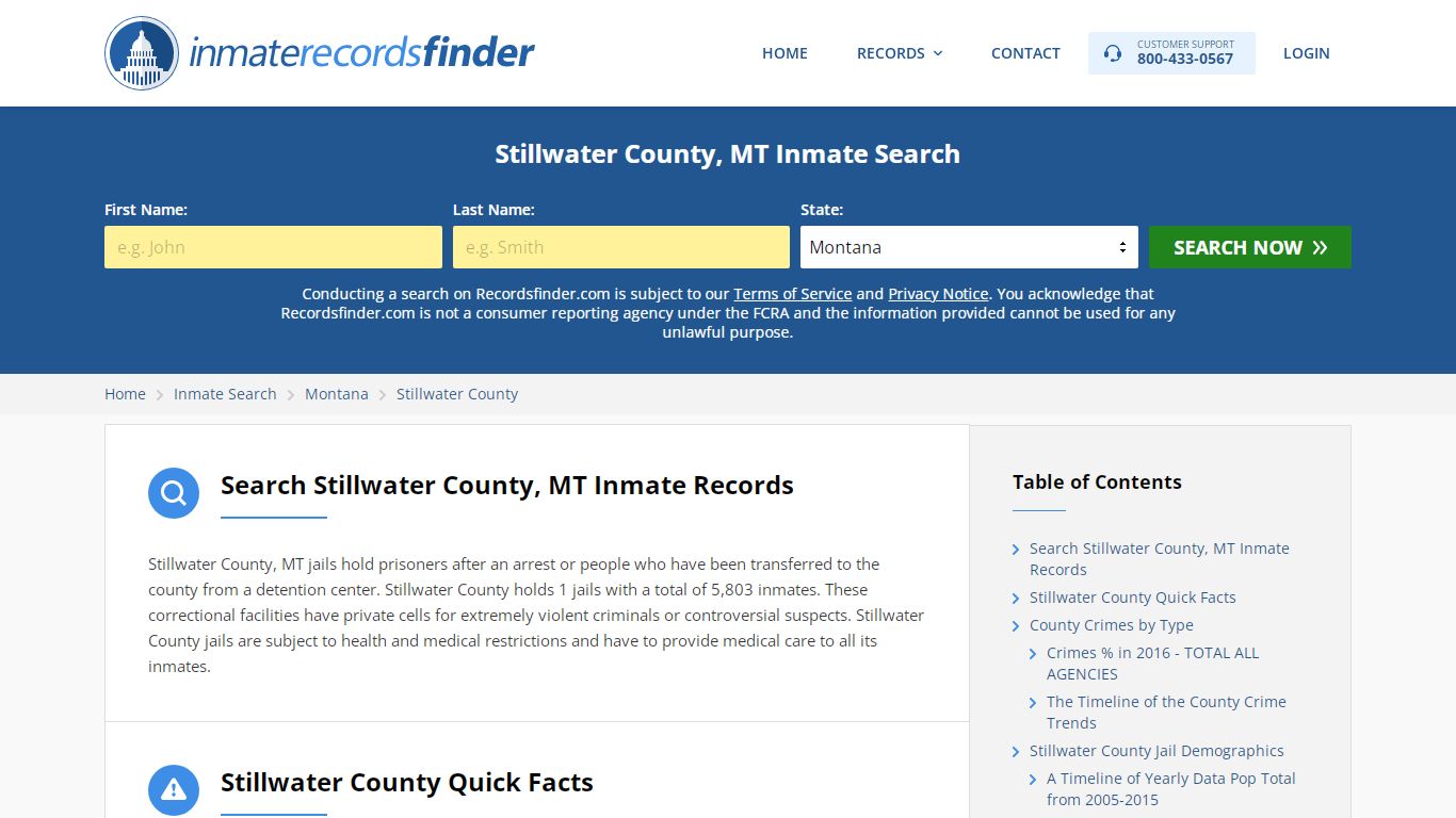 Stillwater County, MT Inmate Lookup & Jail Records Online