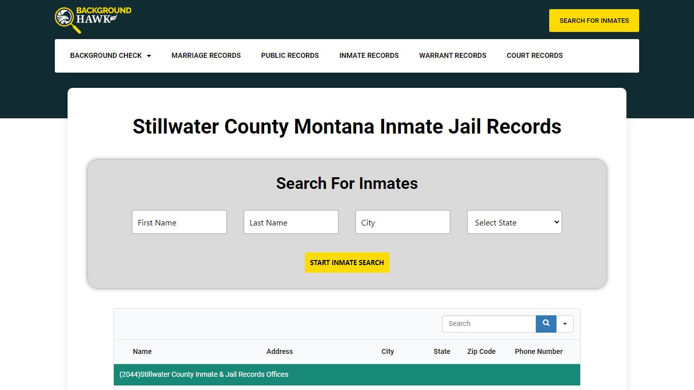 Inmate Jail Records in Stillwater County , Montana