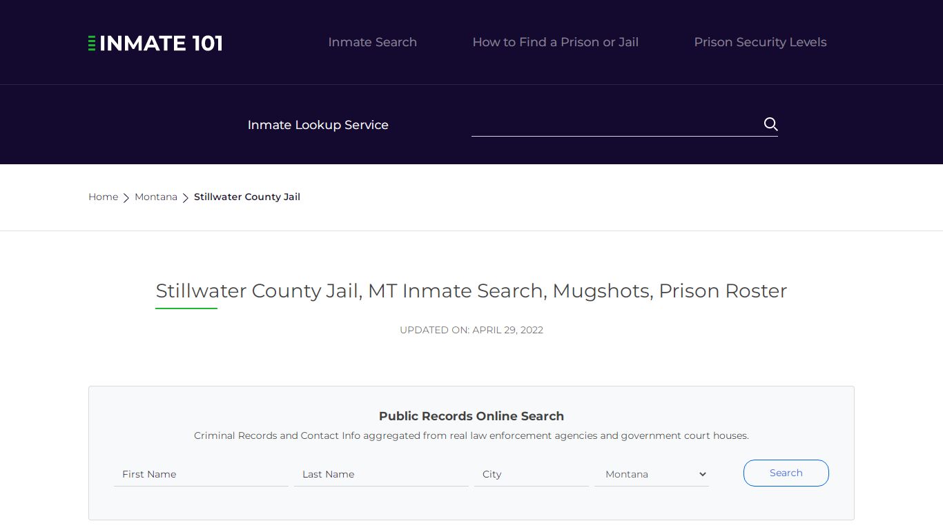 Stillwater County Jail, MT Inmate Search, Mugshots, Prison ...